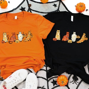 Ghost Cat Halloween Sweatshirt,Cat Lover Shirt,Black Cat Shirt,Halloween Long Sleeve,Spooky Season,Cute Fall Tee,Ghost Hoodie,Halloween Gift imagem 5