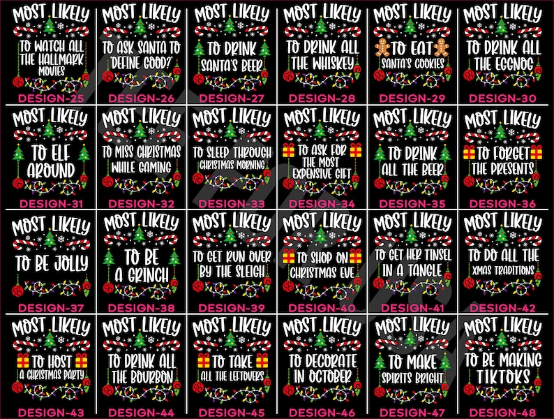 Custom And 190 Quotes Most Likely to Christmas T-Shirt,Matching Xmas Family Shirt,Family Christmas Pjs,Christmas Party Tee,Funny Xmas Shirt image 3