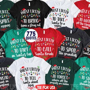 775+ Designs Most Likely to Christmas Shirts,Matching Family Christmas Tee, Holiday Couple PJs