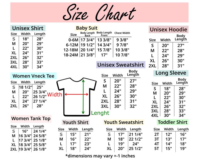 the size chart for a women's t - shirt