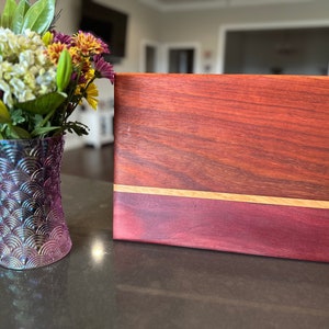 Purple Heart, Padauk, and Cherry Woods Cutting Board