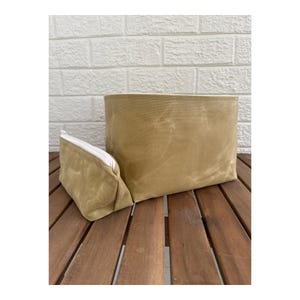 project storage, waxed canvas, craft bin, basket, knitting project bin, project organizer, yarn basket, shelf storage, crochet basket, art