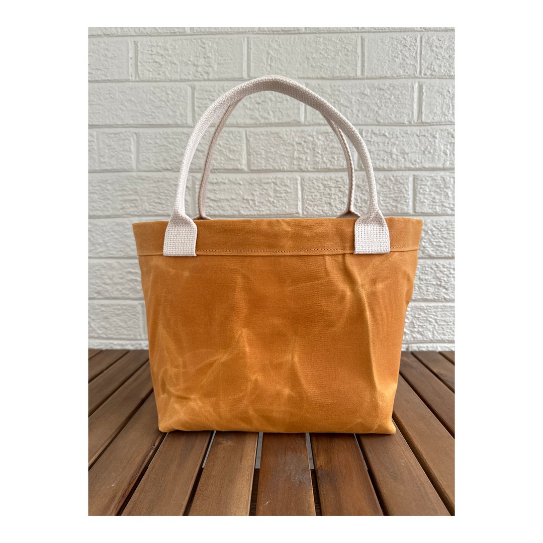 Project Bag, Waxed Canvas Bag, Tote, Knitting Project Bag, Duffel, Travel Bag, Waxed Canvas