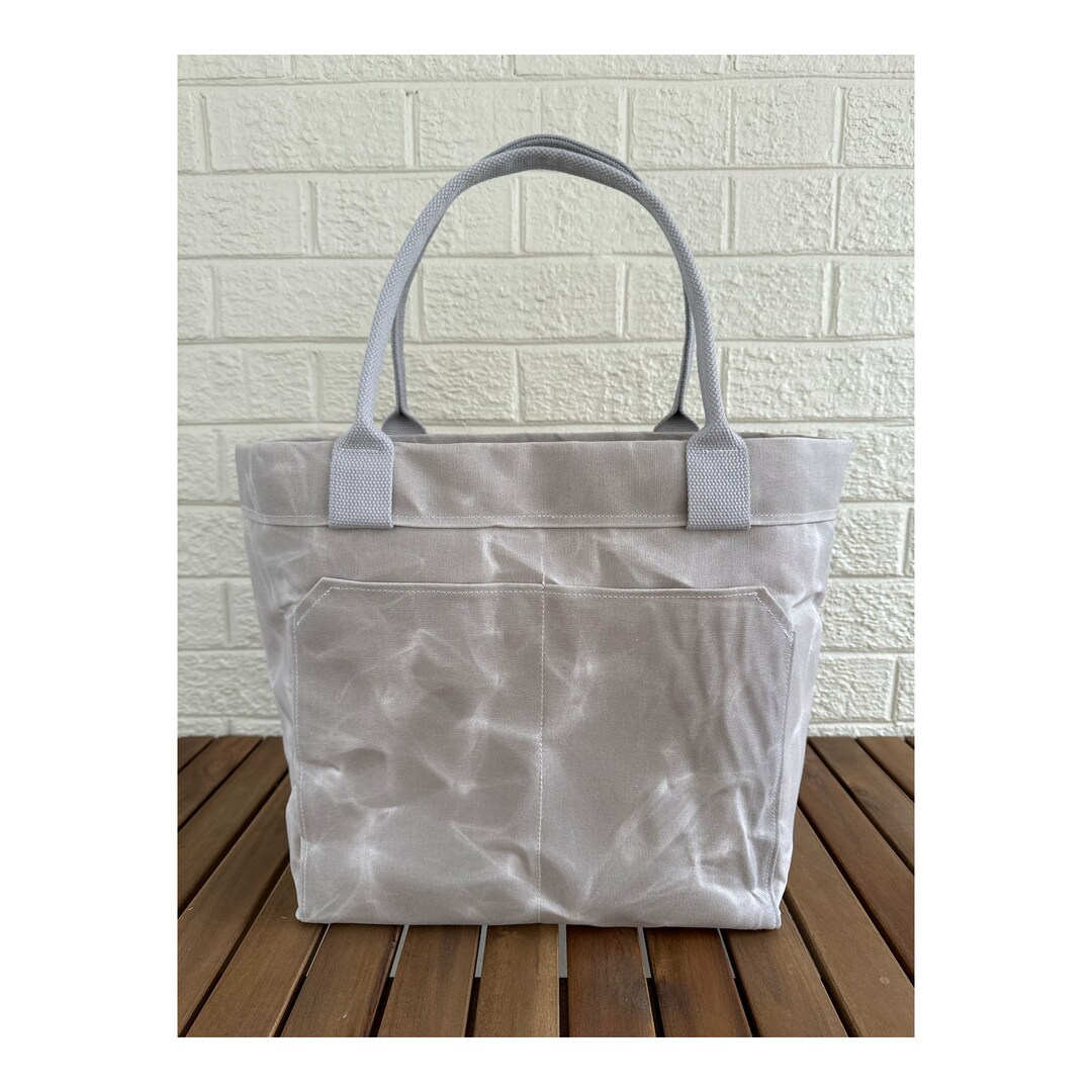 Project Bag Waxed Canvas Bag Tote Knitting Project Bag Etsy