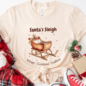 Santa&#39;s Sleigh Christmas Shirt, Family Christmas Shirt, Christmas Gift Ideas, Christmas Party Shirt, Vintage Christmas Shirt, Holiday Shirt