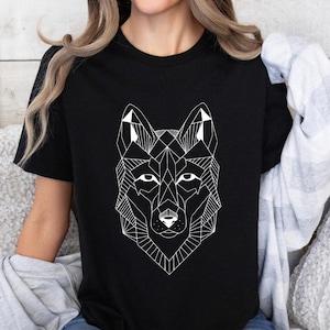 Wolf T-Shirt, Wolf Graphic Shirt, Nature Lover Shirt, Line Drawing Shirt, Wolf Lover Shirt, Camping Shirt, Camper Shirt, Wolf Nature Shirt
