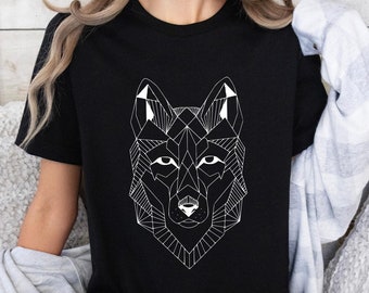 Wolf T-Shirt, Wolf Graphic Shirt, Nature Lover Shirt, Line Drawing Shirt, Wolf Lover Shirt, Camping Shirt, Camper Shirt, Wolf Nature Shirt