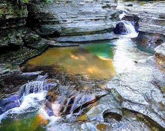Luminous Waterfall Photo Print: Landscape Photography (Digital Download)