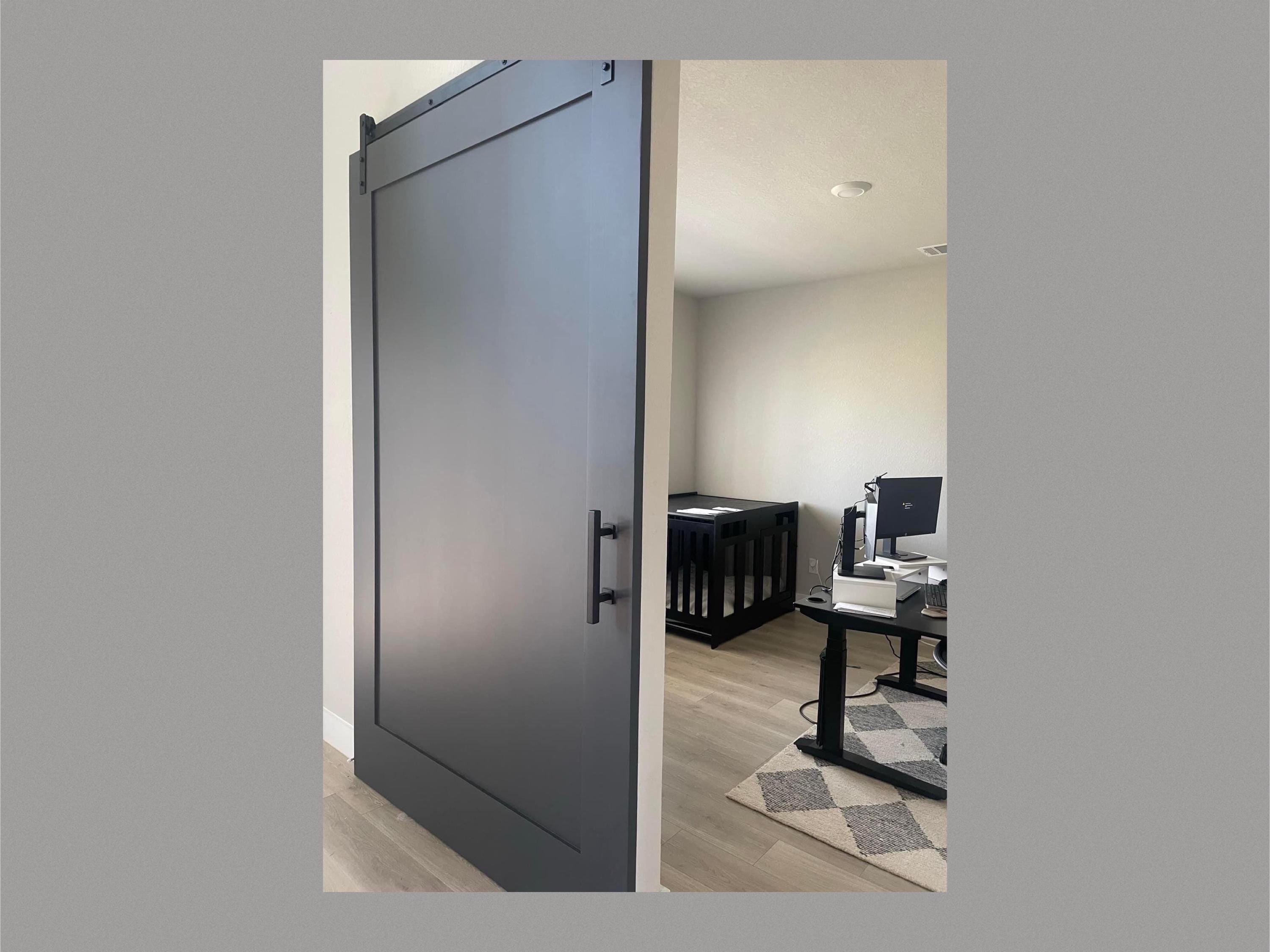 The “Mod” is a custom barn door with a modern aesthetic perfect for your modern or country modern home - Any color - Any Size