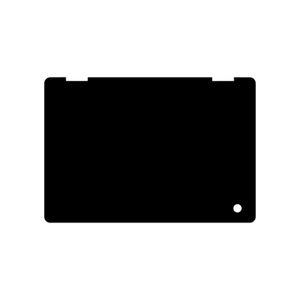 Puede incluir: Un objeto rectangular negro sólido con esquinas redondeadas y un pequeño círculo blanco en la parte inferior derecha. El borde superior tiene dos pequeños recortes rectangulares. El objeto está sobre un fondo blanco.