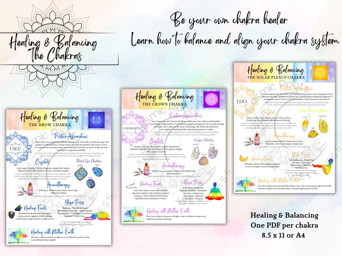 Chakra Printable Reference Guides, Chakra Balancing Guides, Chakra ...