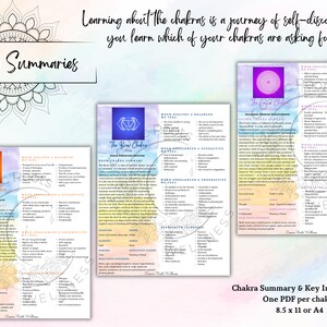 Chakra Printable Reference Guides, Chakra Balancing Guides, Chakra ...