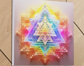 Crystalline SRI YANTRA mounted canvas Sacred Geometry Print. Ideal for your home, healing room or meditation space!  3 size options!