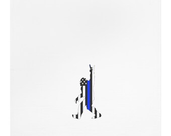 ビッグフットの細い青いラインのキッチンタオル | 法執行機関のサポート | 28x28 コットン ティータオル | 素晴らしいデザインと機能性