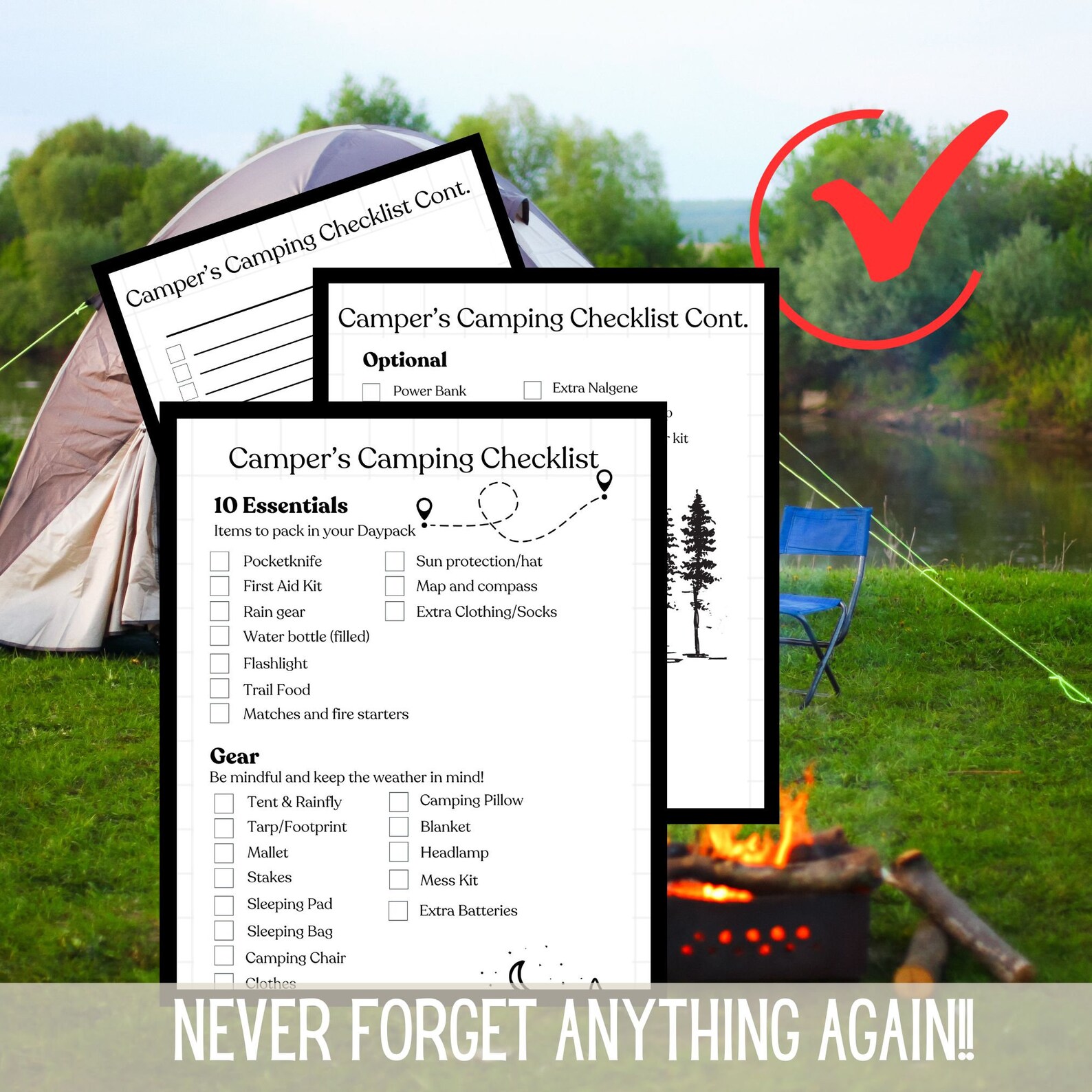Camping Check List, Scout's Camping Check List, Printable Camping