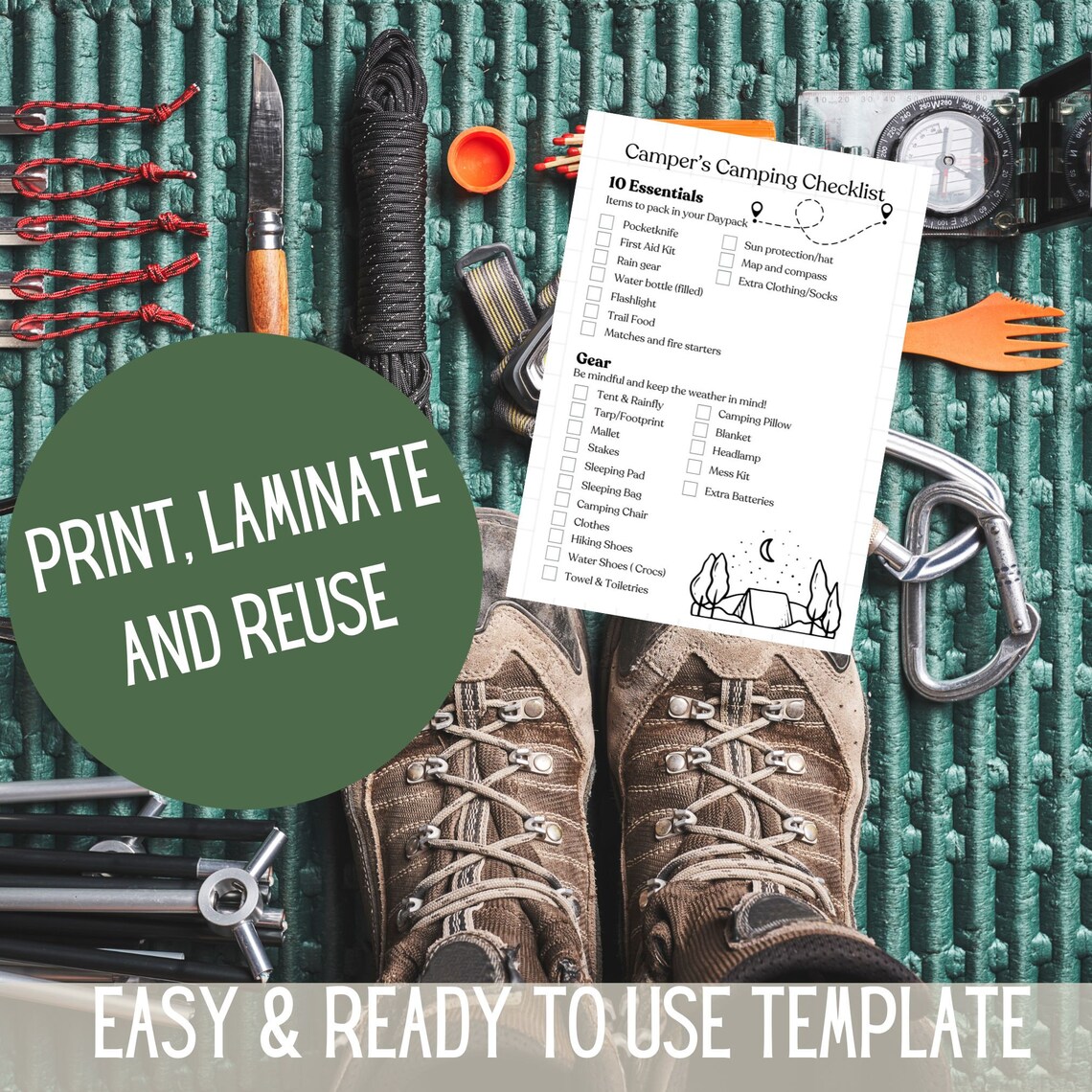 Camping Check List, Scout's Camping Check List, Printable Camping