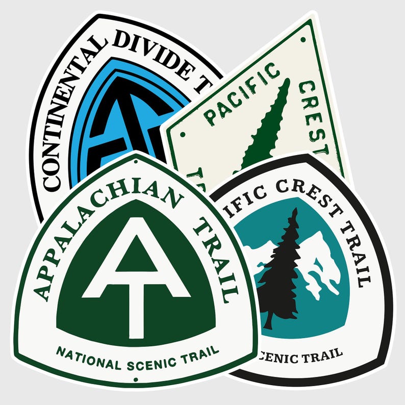 National Scenic Trails Sticker Sheet, Appalachian, Pacific Crest ...