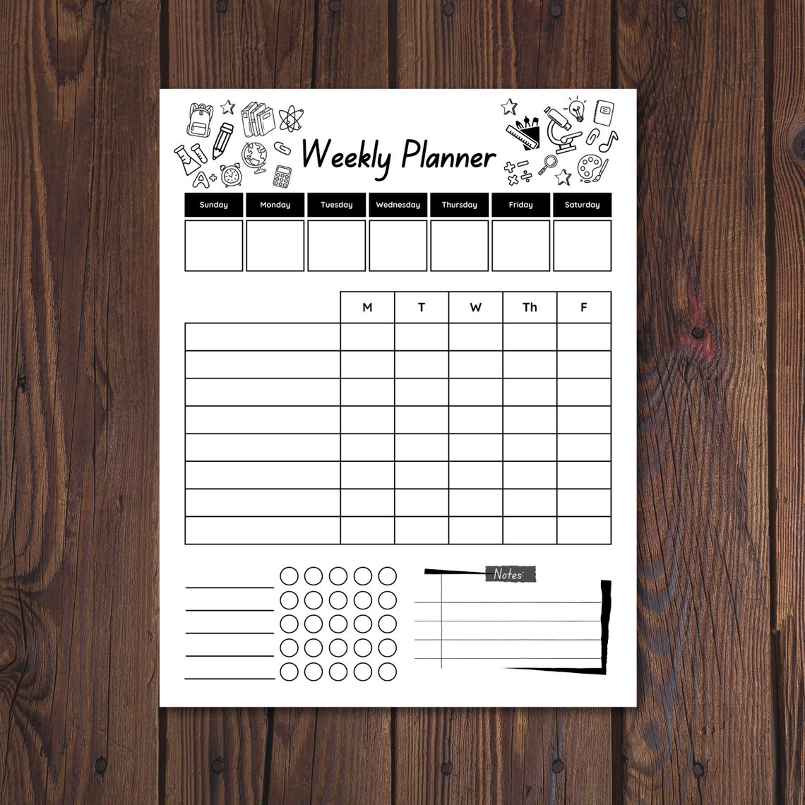 Variety Pack of Student Planner Pages - Printable & Digital Fillable - Etsy