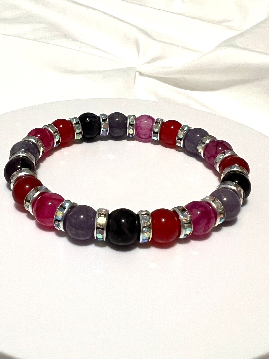 The BOUQUET Handmade Natural Stones; Amethyst, Red Dragon Vein Agate ...