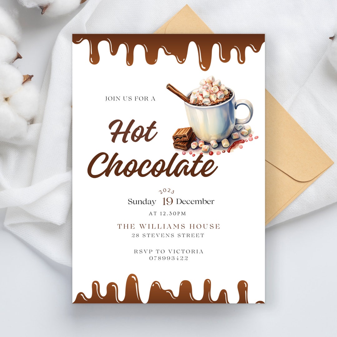 Hot Chocolate Party Invitation Hot Cocoa Birthday Party - Etsy