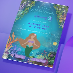 Litter Mermaid Digital Party Invitation, Interactive Invitation, Birthday Invitation Party
