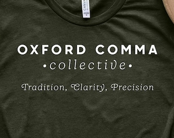 Oxford Comma Collective T-shirt: cadeau leraar Engelse grammatica