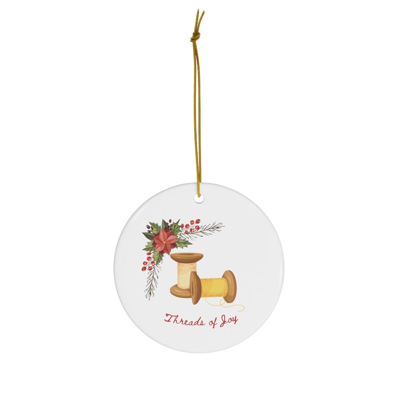 Sewing Ornament, Threads of Joy Christmas Ornament, Seamstress Ornament, Love Sewing, Sewing Thread Christmas Ornament image 3