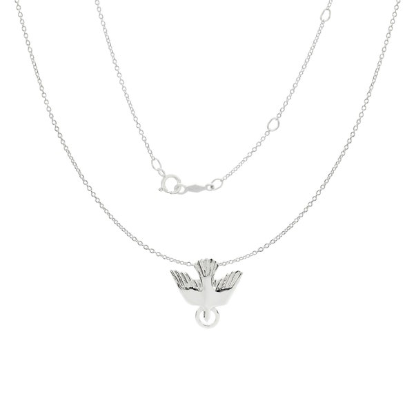 SHARP Holy Spirit Necklace in Sterling Silver 925. Adjustable chain. MADE in USA