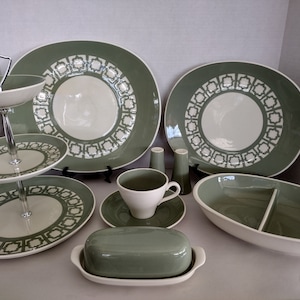 Vintage 1960s Harkerware Green Persian Key - many styles