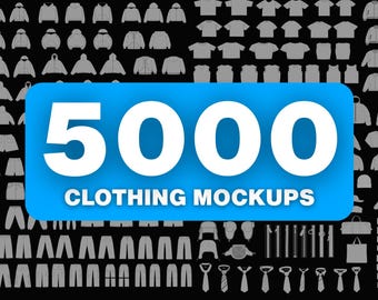 5000 Clothing Mockups Mega Bundle | Vector Templates, Free Tech Pack & Procreate Brushes