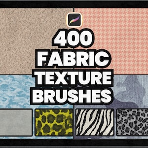 400+ Procreate Fabric Texture Brushes | Realistic Textile Pattern Brush Set Fashion Design Apparel Mockups Streetwear Brush-set files