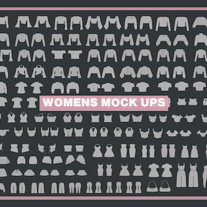 女性ファッション＆ストリートウェア モックアップ パック | 女性向け衣料品ブランド モックアップ - 女性向け衣料品ブランド ベクター モックアップ 女性