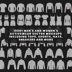 1000 Activewear Mockups Pack | Male and Female Gymwear Vector Templates in SVG and PNG | Fitness Apparel Mockup bundle for Clothing Brands image 4