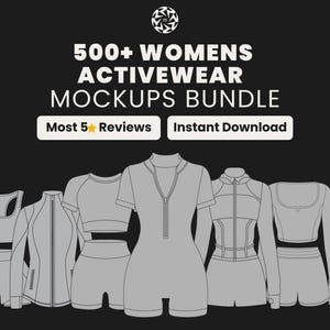 Paquete de 500 maquetas de ropa deportiva para mujer | Plantillas vectoriales de ropa deportiva | Para marcas de fitness