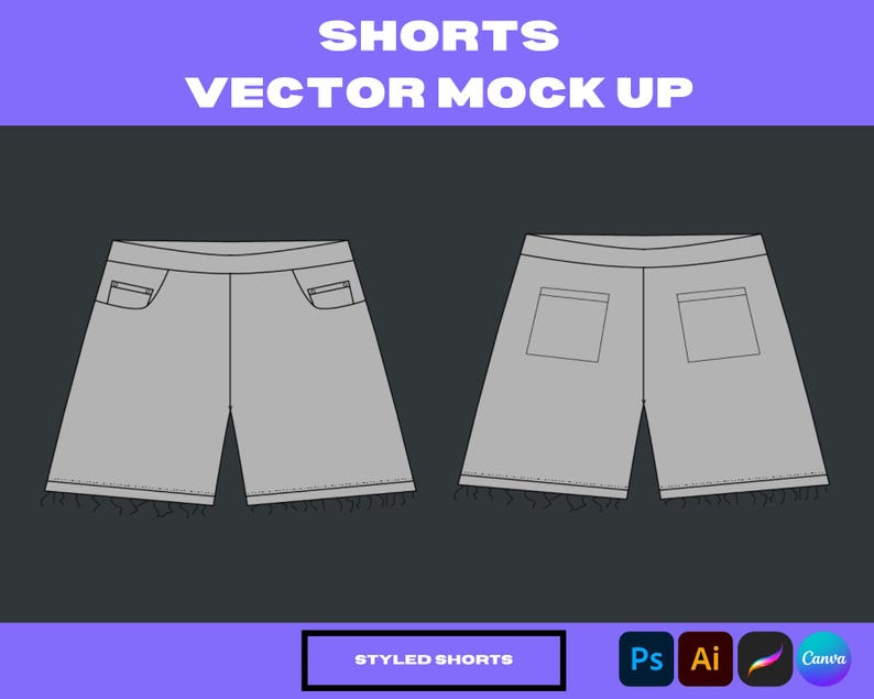 Special Shorts Vector Mockup Editable Summer Apparel Template for