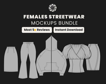 Female Streetwear Clothing Mockups | 500+ Fashion Templates (AI, SVG, PNG)