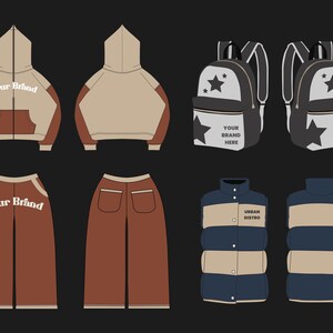 5500+ Streetwear Clothing Mockups and Tech Pack Vector Templates pack for Fashion Brand Design Illustrator Photoshop Procreate AI PNG SVG image 4