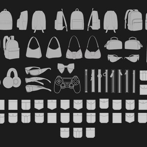 200 Accessory Mockups Bundle | Streetwear Vectors Hat, Bag, Shoe & Cap Templates in SVG PNG | Fashion Brand Accessories Mockup pack image 6