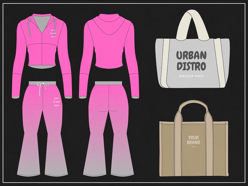 500 Women’s Activewear Mockup Pack | Vector Gymwear Templates | Mockups for Fitness Brands and Designers image 7