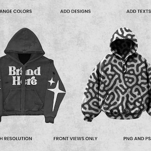 250+ Realistic Mockups Bundle | Streetwear Clothing Mockup pack | Front View image 2