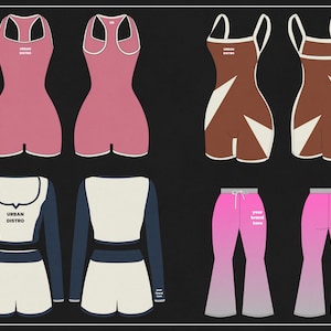 500 Women’s Activewear Mockup Pack | Vector Gymwear Templates | Mockups for Fitness Brands and Designers image 4