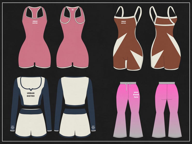 500 Women’s Activewear Mockup Pack | Vector Gymwear Templates | Mockups for Fitness Brands and Designers image 4