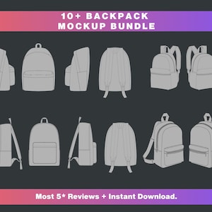 Backpack Mockup Bundle: 10+ Vector Bag Templates - (Ai, Svg, PNG, Procreate)