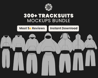 300 Tracksuit Mockup Bundle | SVG and PNG Vector Templates