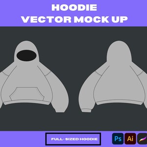 Full Sized Hoodie Mock-Up: Editable Vector Template (PNG, SVG)