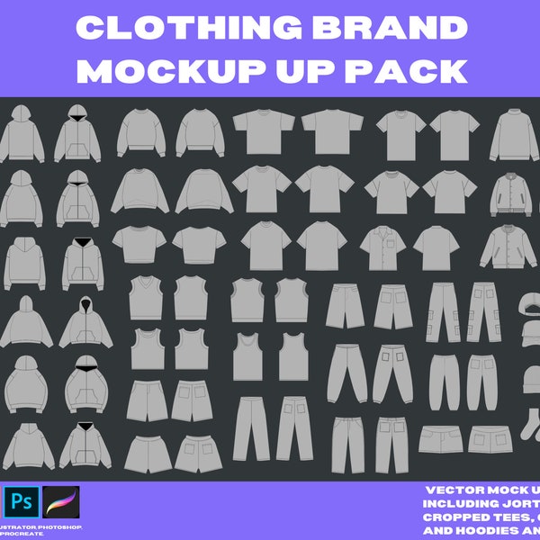 Clothing Brand mock up pack including hoodie, t shirts, jorts, hats and many more.