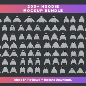 Hoodie Mockup Bundle: 200+ Vector Templates, Clothing Brand Designs (SVG, PNG, AI)