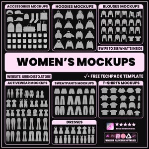 Más de 1000 plantillas vectoriales de ropa femenina | Plantillas de moda y ropa urbana para tu marca AI, SVG, PNG