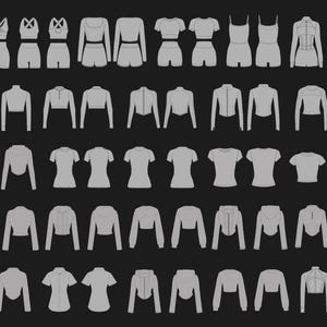 200 Women’s Gymwear Mockup Pack | SVG and PNG Activewear Vector Templates | Mockups for Fitness Brands and Designers image 3