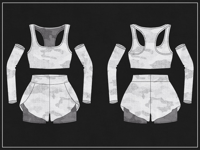 500 Women’s Activewear Mockup Pack | Vector Gymwear Templates | Mockups for Fitness Brands and Designers image 3